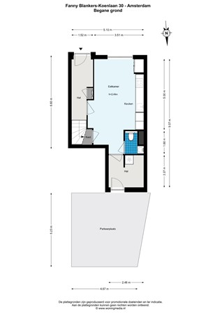 Floor plan - Fanny Blankers-Koenlaan 30, 1061 MG Amsterdam 